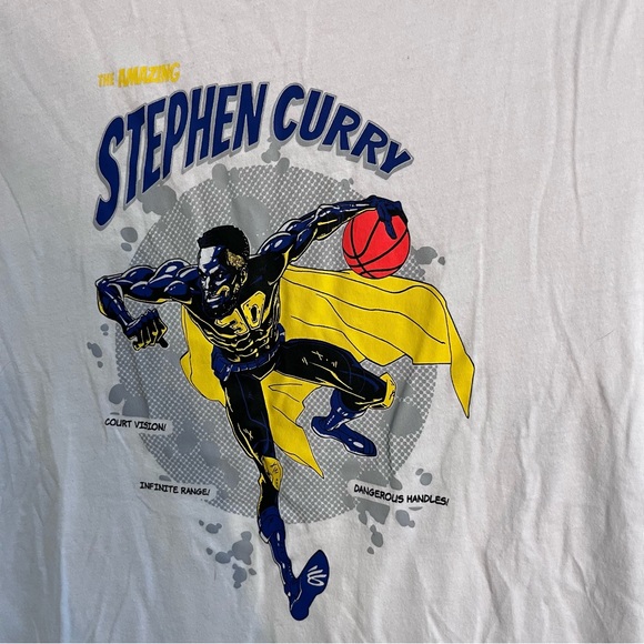 Under Armour boys kids youth Steph Curry short sleeve t-shirt white YL - Picture 2 of 5